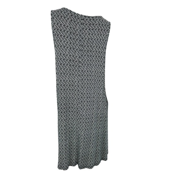 Loft Pullover Dress Shift/Tent Size PL White Black Blue Sleeveless Rayon/Spandex - Picture 3 of 6